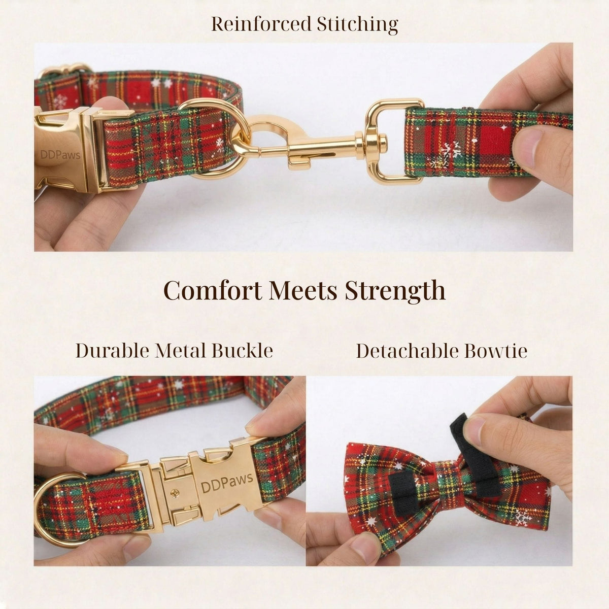 The Holiday Tartan | Personalized Dog Harness & Walking Set