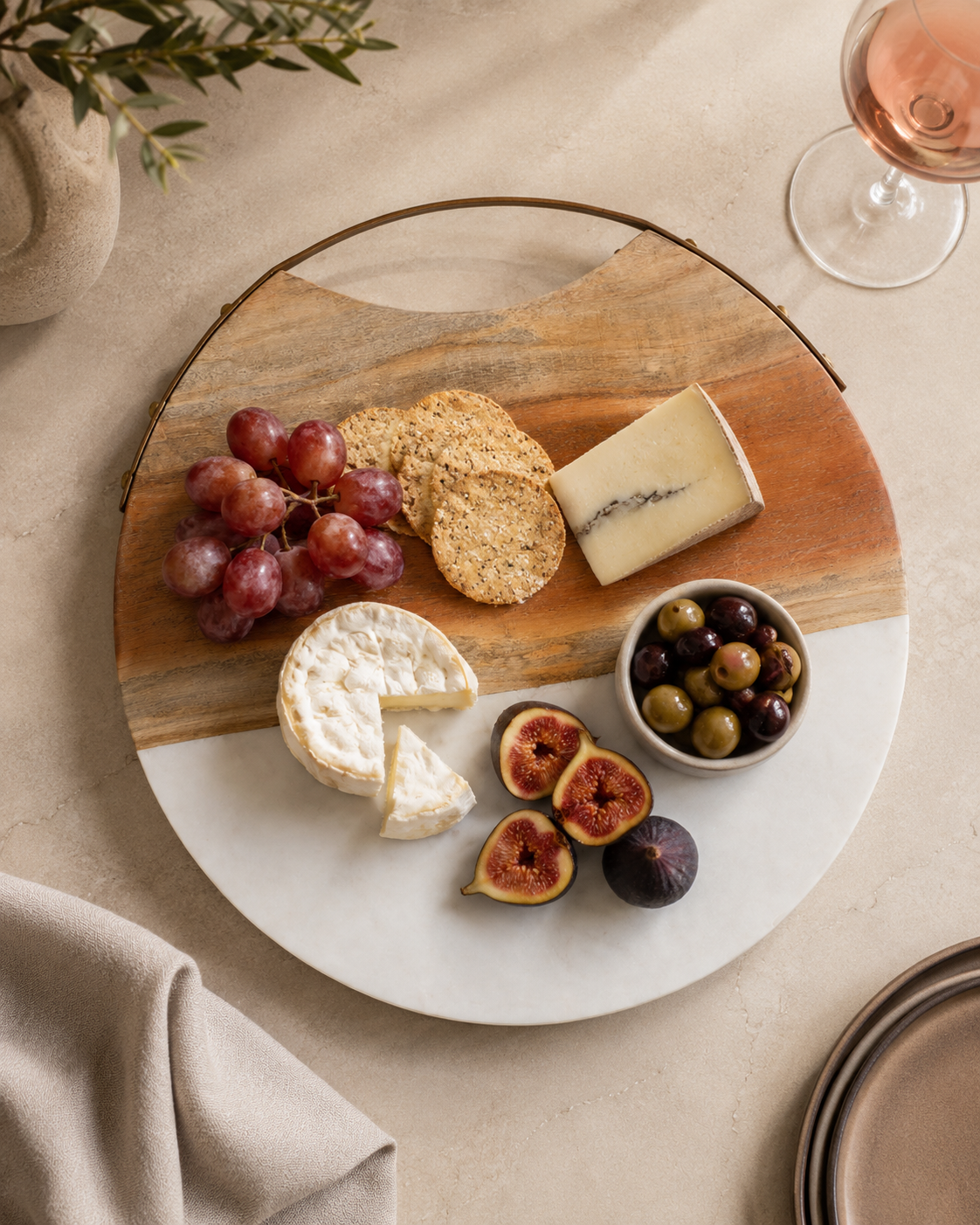 Acacia & Marble Serving Board