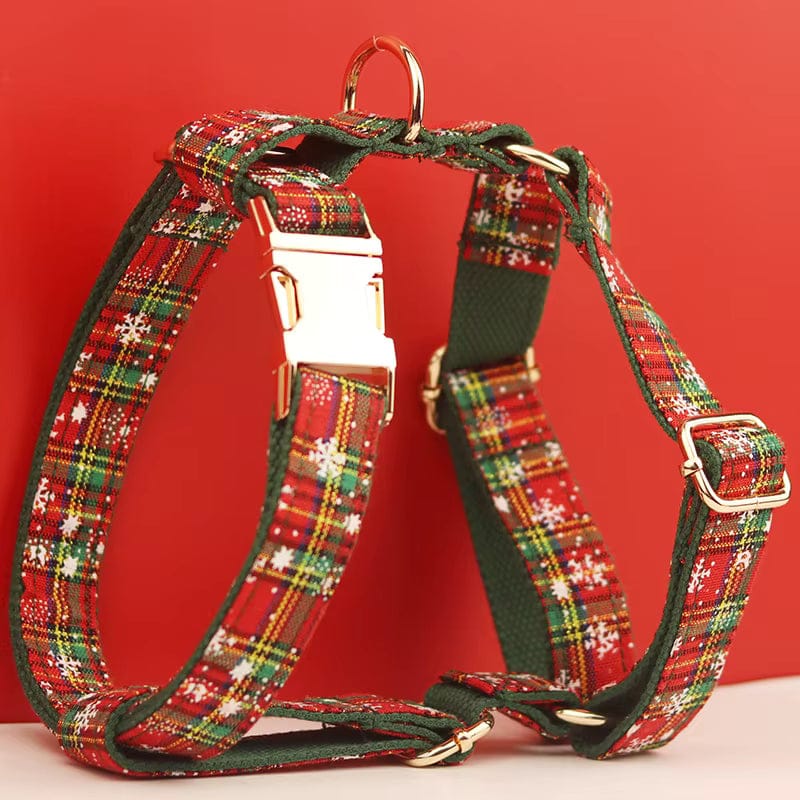 The Holiday Tartan | Personalized Dog Harness & Walking Set